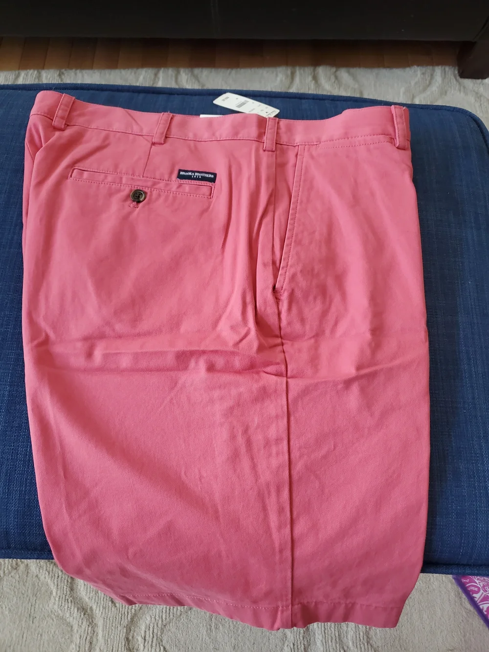 Brooks Brothers Coral Pink and Blue Chino Shorts